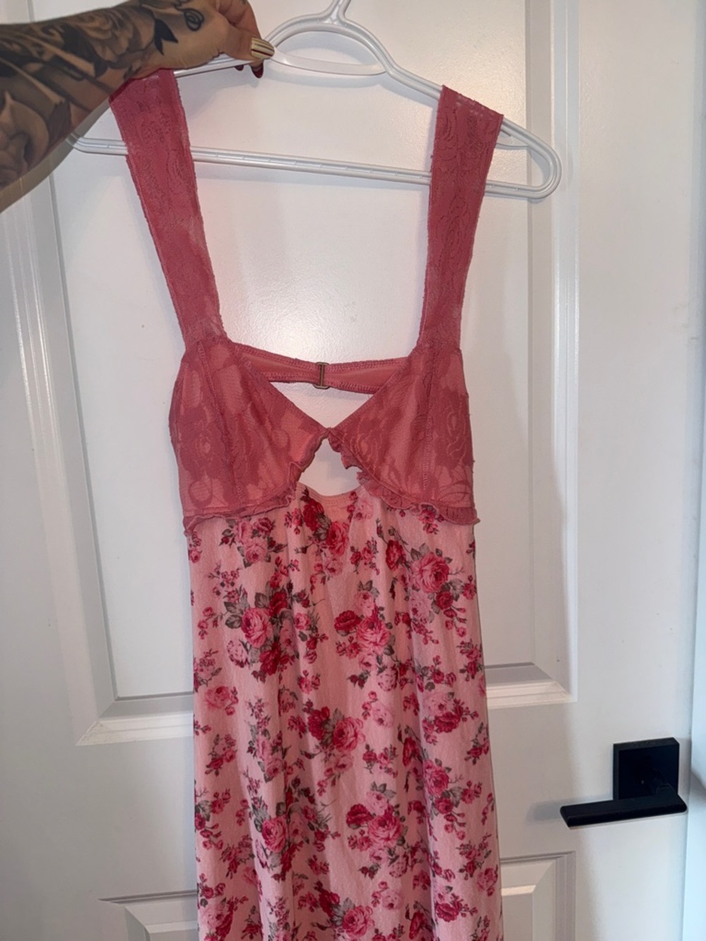 Cider Pink Floral Lace-Top Maxi Dress - Picture 2 of 3